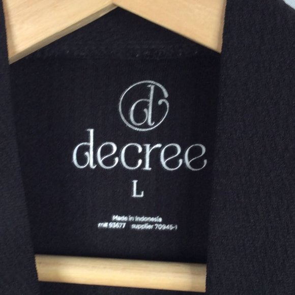 Decree Tank Dress Size Large Black High Mock Neck Sleeveless Cut Out Back - Picture 6 of 6
